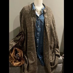 Brown button down sweater great for layering